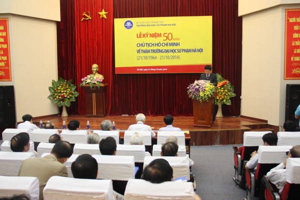 Trường Đại học Sư phạm Hà Nội kỷ niệm 50 năm ngày Chủ tịch Hồ Chí Minh về thăm